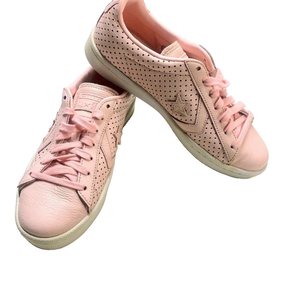 Converse Pro Leather '76 Ox Pink Perforated Leather Sneakers Shoes Women’s 8.5